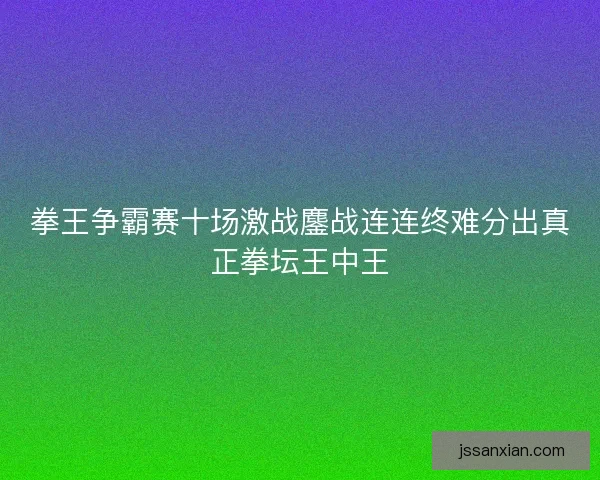 拳王争霸赛十场激战鏖战连连终难分出真正拳坛王中王