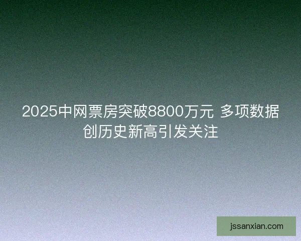 2025中网票房突破8800万元 多项数据创历史新高引发关注