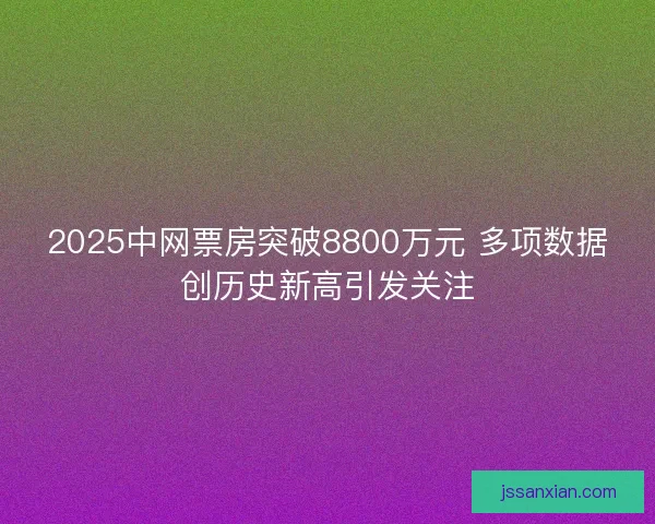 2025中网票房突破8800万元 多项数据创历史新高引发关注