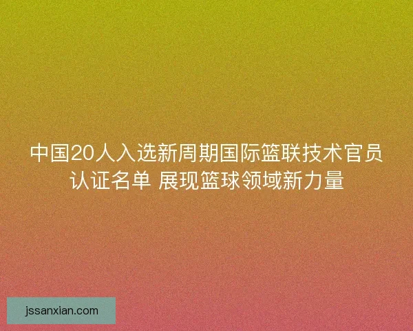 中国20人入选新周期国际篮联技术官员认证名单 展现篮球领域新力量